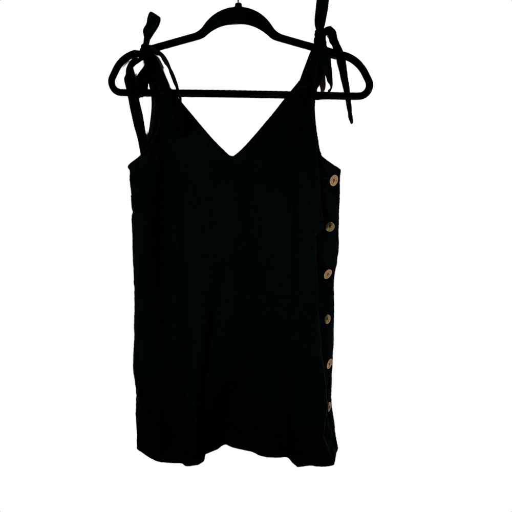 Topshop Black Side Buttons Mini Dress - Picture 2 of 7